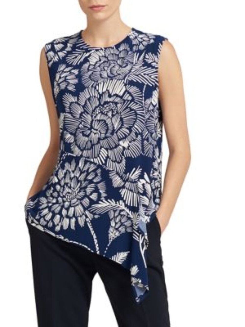 Donna Karan Blue Floral Print Shirt – Like New